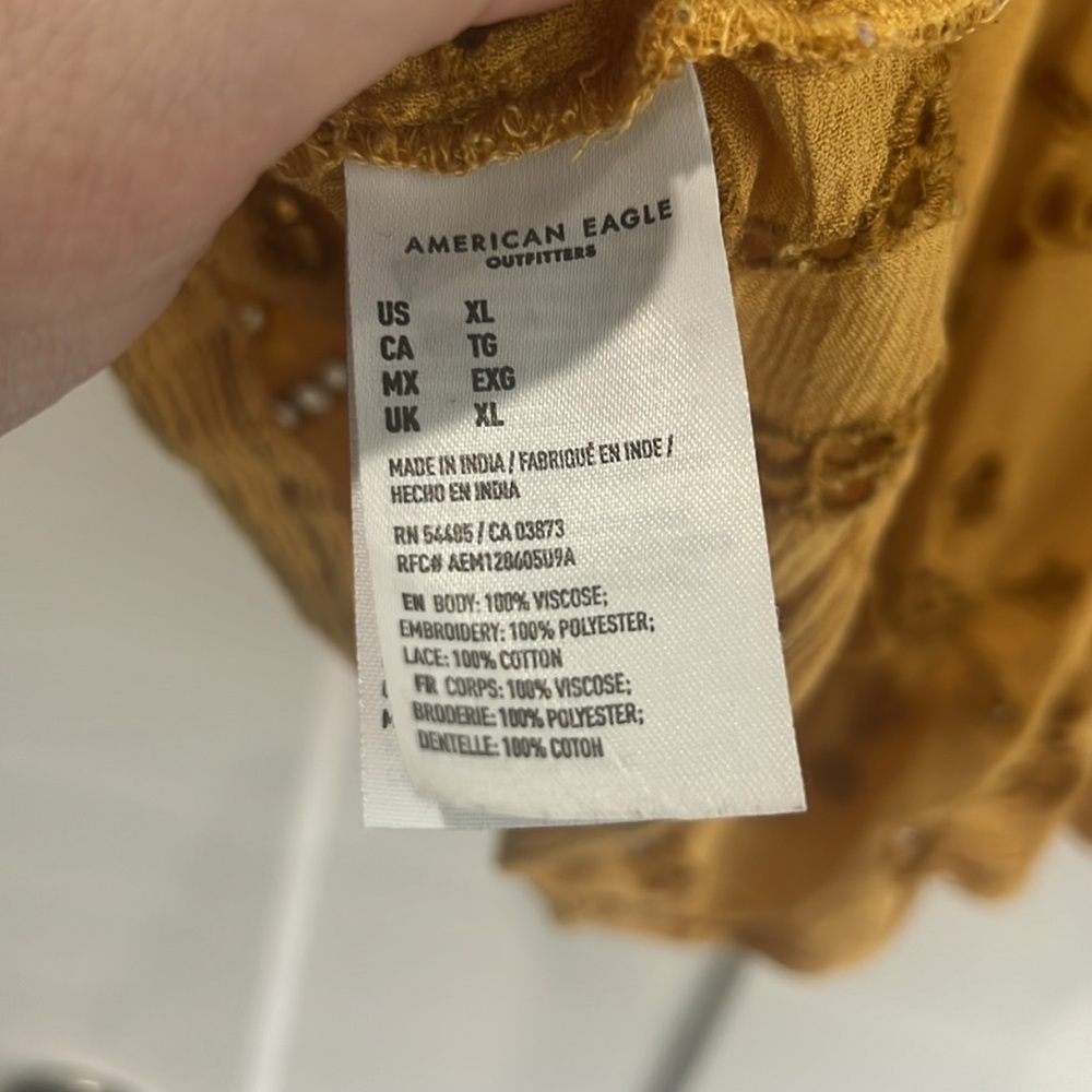 **SOLD!**American Eagle Flutter Top in Mustard Yellow/Gold - Picture 5 of 5